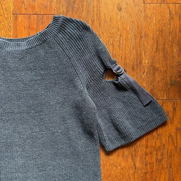 1. State Blue Knit Sweater with D-Ring Cropped Sleeve | Size 1X - Picture 3 of 6